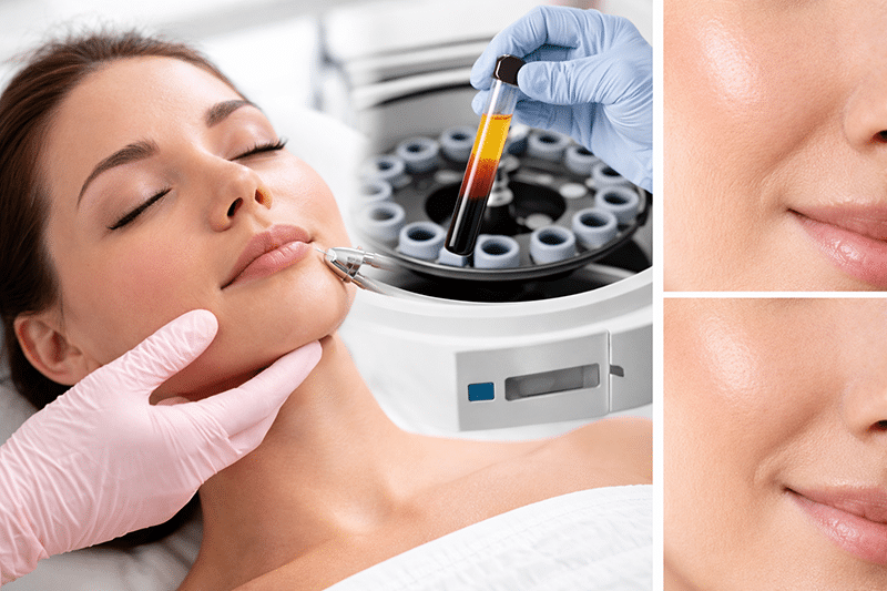 Close-up van microneedling behandeling